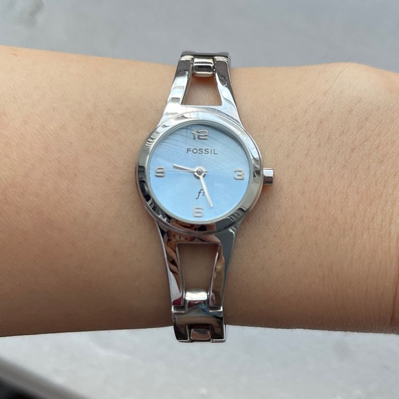 FOSSIL Watch, Blue Face with Stainless Steel Band - Picture 1 of 6